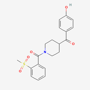 (4-Hydroxyphenyl)-[1-(2-methylsulfonylbenzoyl)piperidin-4-yl]methanone