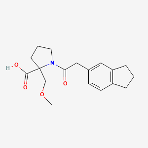 1-[2-(2,3-dihydro-1H-inden-5-yl)acetyl]-2-(methoxymethyl)pyrrolidine-2-carboxylic acid