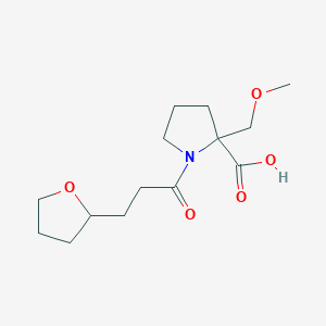 2-(Methoxymethyl)-1-[3-(oxolan-2-yl)propanoyl]pyrrolidine-2-carboxylic acid