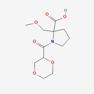 1-(1,4-Dioxane-2-carbonyl)-2-(methoxymethyl)pyrrolidine-2-carboxylic acid