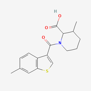 3-Methyl-1-(6-methyl-1-benzothiophene-3-carbonyl)piperidine-2-carboxylic acid