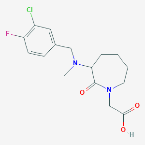 2-[3-[(3-Chloro-4-fluorophenyl)methyl-methylamino]-2-oxoazepan-1-yl]acetic acid