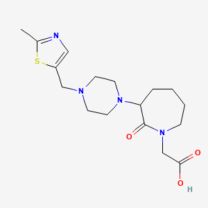 2-[3-[4-[(2-Methyl-1,3-thiazol-5-yl)methyl]piperazin-1-yl]-2-oxoazepan-1-yl]acetic acid