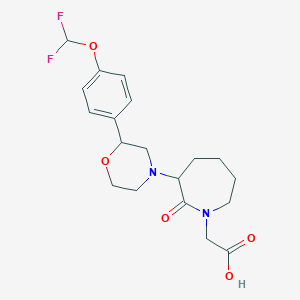 2-[3-[2-[4-(Difluoromethoxy)phenyl]morpholin-4-yl]-2-oxoazepan-1-yl]acetic acid