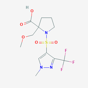 2-(Methoxymethyl)-1-[1-methyl-3-(trifluoromethyl)pyrazol-4-yl]sulfonylpyrrolidine-2-carboxylic acid