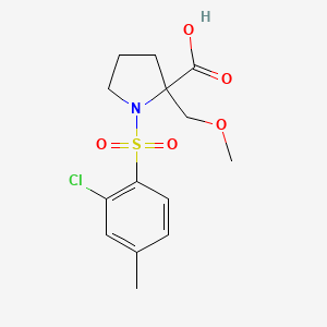 1-(2-Chloro-4-methylphenyl)sulfonyl-2-(methoxymethyl)pyrrolidine-2-carboxylic acid