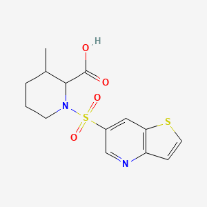 3-Methyl-1-thieno[3,2-b]pyridin-6-ylsulfonylpiperidine-2-carboxylic acid