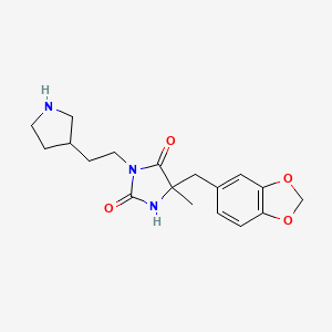 5-(1,3-Benzodioxol-5-ylmethyl)-5-methyl-3-(2-pyrrolidin-3-ylethyl)imidazolidine-2,4-dione