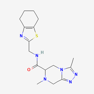 3,7-dimethyl-N-(4,5,6,7-tetrahydro-1,3-benzothiazol-2-ylmethyl)-6,8-dihydro-5H-[1,2,4]triazolo[4,3-a]pyrazine-6-carboxamide