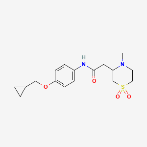 N-[4-(cyclopropylmethoxy)phenyl]-2-(4-methyl-1,1-dioxo-1,4-thiazinan-3-yl)acetamide