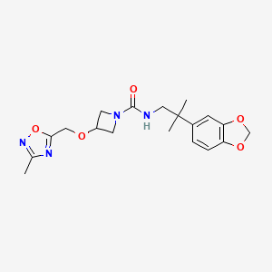 N-[2-(1,3-benzodioxol-5-yl)-2-methylpropyl]-3-[(3-methyl-1,2,4-oxadiazol-5-yl)methoxy]azetidine-1-carboxamide