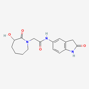 2-(3-hydroxy-2-oxoazepan-1-yl)-N-(2-oxo-1,3-dihydroindol-5-yl)acetamide