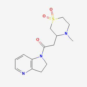 1-(2,3-Dihydropyrrolo[3,2-b]pyridin-1-yl)-2-(4-methyl-1,1-dioxo-1,4-thiazinan-3-yl)ethanone