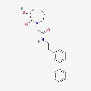 2-(3-hydroxy-2-oxoazepan-1-yl)-N-[2-(3-phenylphenyl)ethyl]acetamide