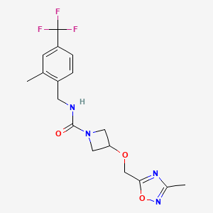 3-[(3-methyl-1,2,4-oxadiazol-5-yl)methoxy]-N-[[2-methyl-4-(trifluoromethyl)phenyl]methyl]azetidine-1-carboxamide