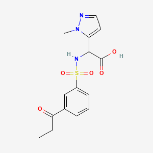 2-(2-Methylpyrazol-3-yl)-2-[(3-propanoylphenyl)sulfonylamino]acetic acid