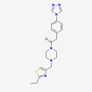 1-[4-[(2-Ethyl-1,3-thiazol-4-yl)methyl]piperazin-1-yl]-2-[4-(1,2,4-triazol-4-yl)phenyl]ethanone