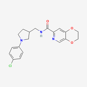 N-[[1-(4-chlorophenyl)pyrrolidin-3-yl]methyl]-2,3-dihydro-[1,4]dioxino[2,3-c]pyridine-7-carboxamide