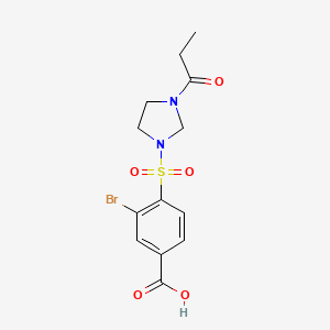 3-Bromo-4-(3-propanoylimidazolidin-1-yl)sulfonylbenzoic acid