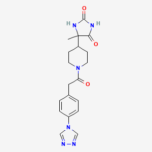 5-Methyl-5-[1-[2-[4-(1,2,4-triazol-4-yl)phenyl]acetyl]piperidin-4-yl]imidazolidine-2,4-dione