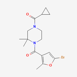 [4-(5-Bromo-2-methylfuran-3-carbonyl)-3,3-dimethylpiperazin-1-yl]-cyclopropylmethanone