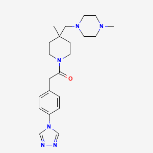 1-[4-Methyl-4-[(4-methylpiperazin-1-yl)methyl]piperidin-1-yl]-2-[4-(1,2,4-triazol-4-yl)phenyl]ethanone