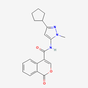 N-(5-cyclopentyl-2-methylpyrazol-3-yl)-1-oxoisochromene-4-carboxamide