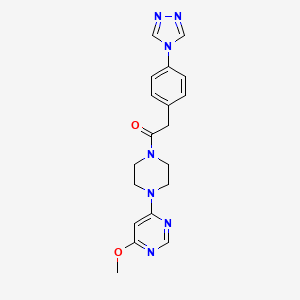 1-[4-(6-Methoxypyrimidin-4-yl)piperazin-1-yl]-2-[4-(1,2,4-triazol-4-yl)phenyl]ethanone