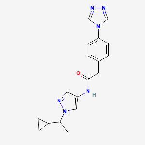 N-[1-(1-cyclopropylethyl)pyrazol-4-yl]-2-[4-(1,2,4-triazol-4-yl)phenyl]acetamide