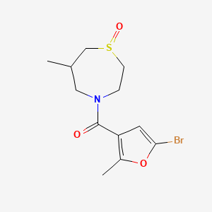 (5-Bromo-2-methylfuran-3-yl)-(6-methyl-1-oxo-1,4-thiazepan-4-yl)methanone