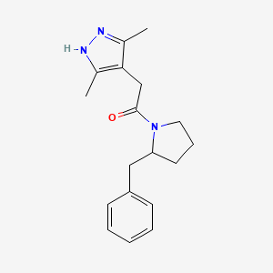 1-(2-benzylpyrrolidin-1-yl)-2-(3,5-dimethyl-1H-pyrazol-4-yl)ethanone