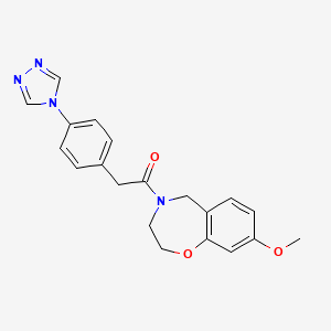 1-(8-methoxy-3,5-dihydro-2H-1,4-benzoxazepin-4-yl)-2-[4-(1,2,4-triazol-4-yl)phenyl]ethanone