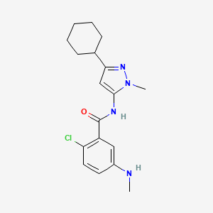 2-chloro-N-(5-cyclohexyl-2-methylpyrazol-3-yl)-5-(methylamino)benzamide