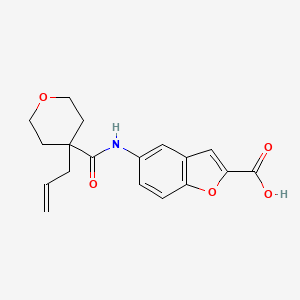 5-[(4-Prop-2-enyloxane-4-carbonyl)amino]-1-benzofuran-2-carboxylic acid