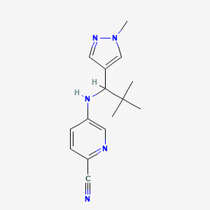 5-[[2,2-Dimethyl-1-(1-methylpyrazol-4-yl)propyl]amino]pyridine-2-carbonitrile