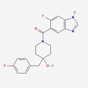 (6-fluoro-1H-benzimidazol-5-yl)-[4-[(4-fluorophenyl)methyl]-4-hydroxypiperidin-1-yl]methanone