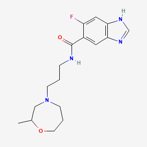 6-fluoro-N-[3-(2-methyl-1,4-oxazepan-4-yl)propyl]-1H-benzimidazole-5-carboxamide