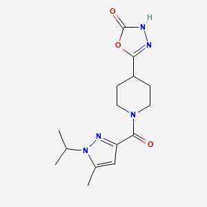 5-[1-(5-methyl-1-propan-2-ylpyrazole-3-carbonyl)piperidin-4-yl]-3H-1,3,4-oxadiazol-2-one