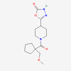 5-[1-[1-(methoxymethyl)cyclopentanecarbonyl]piperidin-4-yl]-3H-1,3,4-oxadiazol-2-one