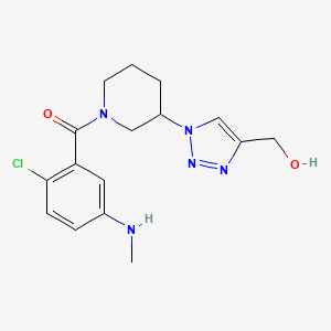 [2-Chloro-5-(methylamino)phenyl]-[3-[4-(hydroxymethyl)triazol-1-yl]piperidin-1-yl]methanone