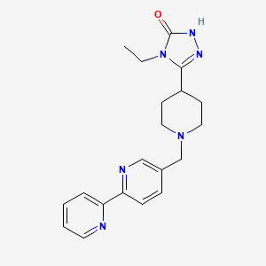 4-ethyl-3-[1-[(6-pyridin-2-ylpyridin-3-yl)methyl]piperidin-4-yl]-1H-1,2,4-triazol-5-one