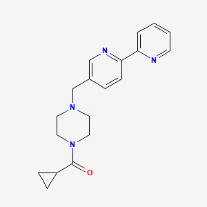 Cyclopropyl-[4-[(6-pyridin-2-ylpyridin-3-yl)methyl]piperazin-1-yl]methanone