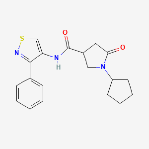 1-cyclopentyl-5-oxo-N-(3-phenyl-1,2-thiazol-4-yl)pyrrolidine-3-carboxamide