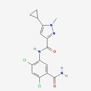 N-(5-carbamoyl-2,4-dichlorophenyl)-5-cyclopropyl-1-methylpyrazole-3-carboxamide