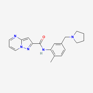 N-[2-methyl-5-(pyrrolidin-1-ylmethyl)phenyl]pyrazolo[1,5-a]pyrimidine-2-carboxamide