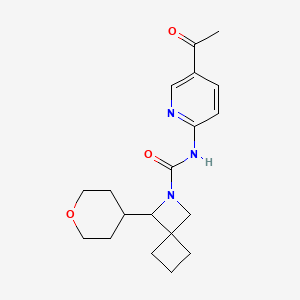 N-(5-acetylpyridin-2-yl)-3-(oxan-4-yl)-2-azaspiro[3.3]heptane-2-carboxamide