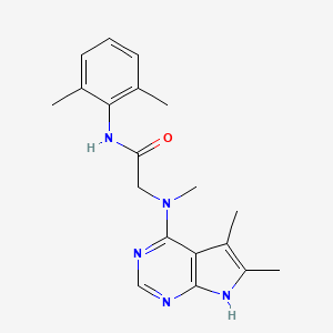 N-(2,6-dimethylphenyl)-2-[(5,6-dimethyl-7H-pyrrolo[2,3-d]pyrimidin-4-yl)-methylamino]acetamide