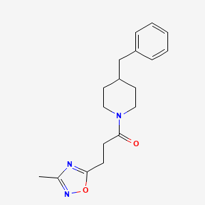 1-(4-Benzylpiperidin-1-yl)-3-(3-methyl-1,2,4-oxadiazol-5-yl)propan-1-one