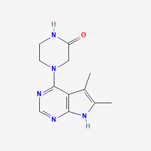 4-(5,6-dimethyl-7H-pyrrolo[2,3-d]pyrimidin-4-yl)piperazin-2-one