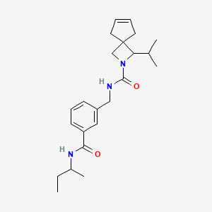 N-[[3-(butan-2-ylcarbamoyl)phenyl]methyl]-3-propan-2-yl-2-azaspiro[3.4]oct-6-ene-2-carboxamide